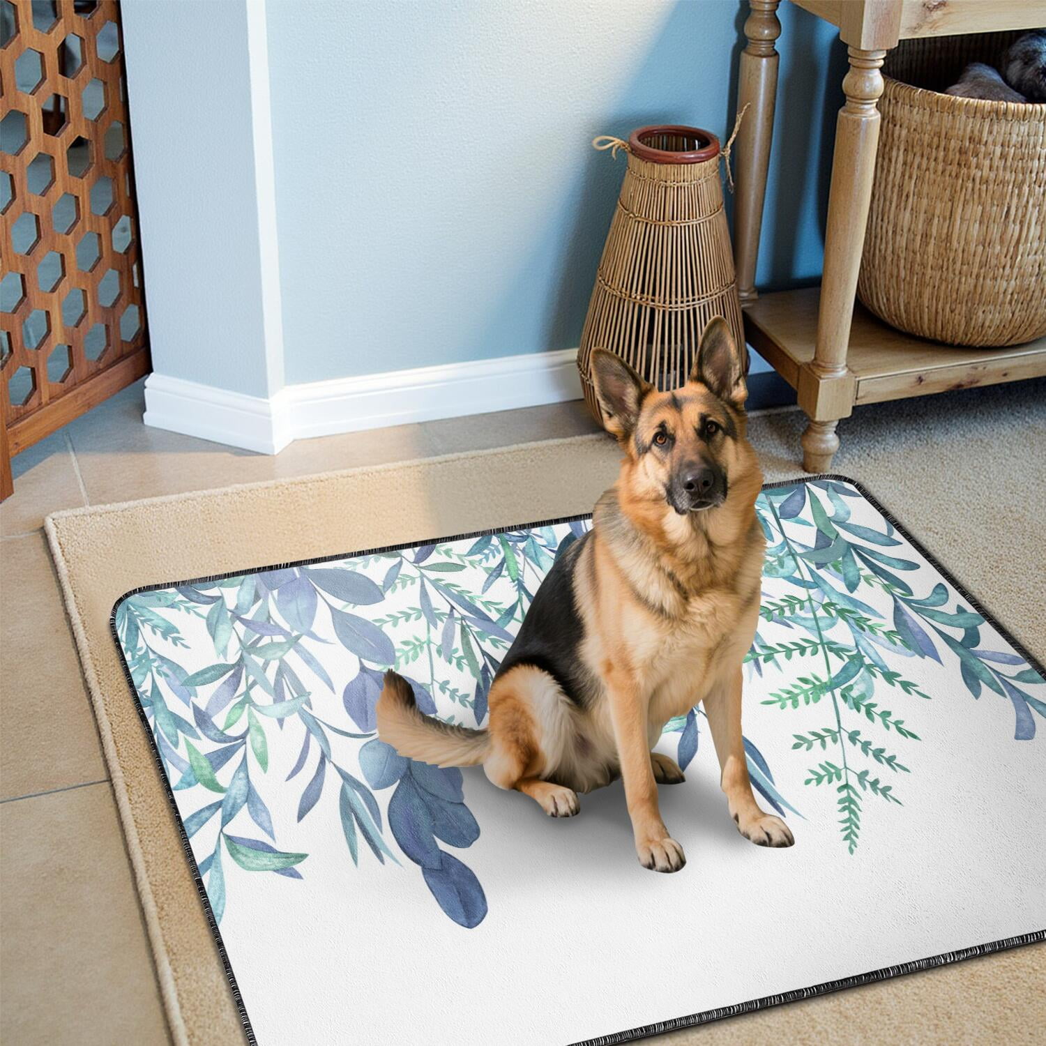 Extra Large 48x48 Inch Reusable Dog Training Pads 2-Pack, Heavy Duty Washable Puppy Potty Mats, High Absorbency Leakproof Base for Indoor Use, Floral Design