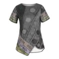 thumbnail image 4 of Puntoco Mujer Moda Casual Retro Impresión Blusa Cuello Redondo Manga Corta Camiseta tops Puntoco Puntoco-1675, 4 of 4