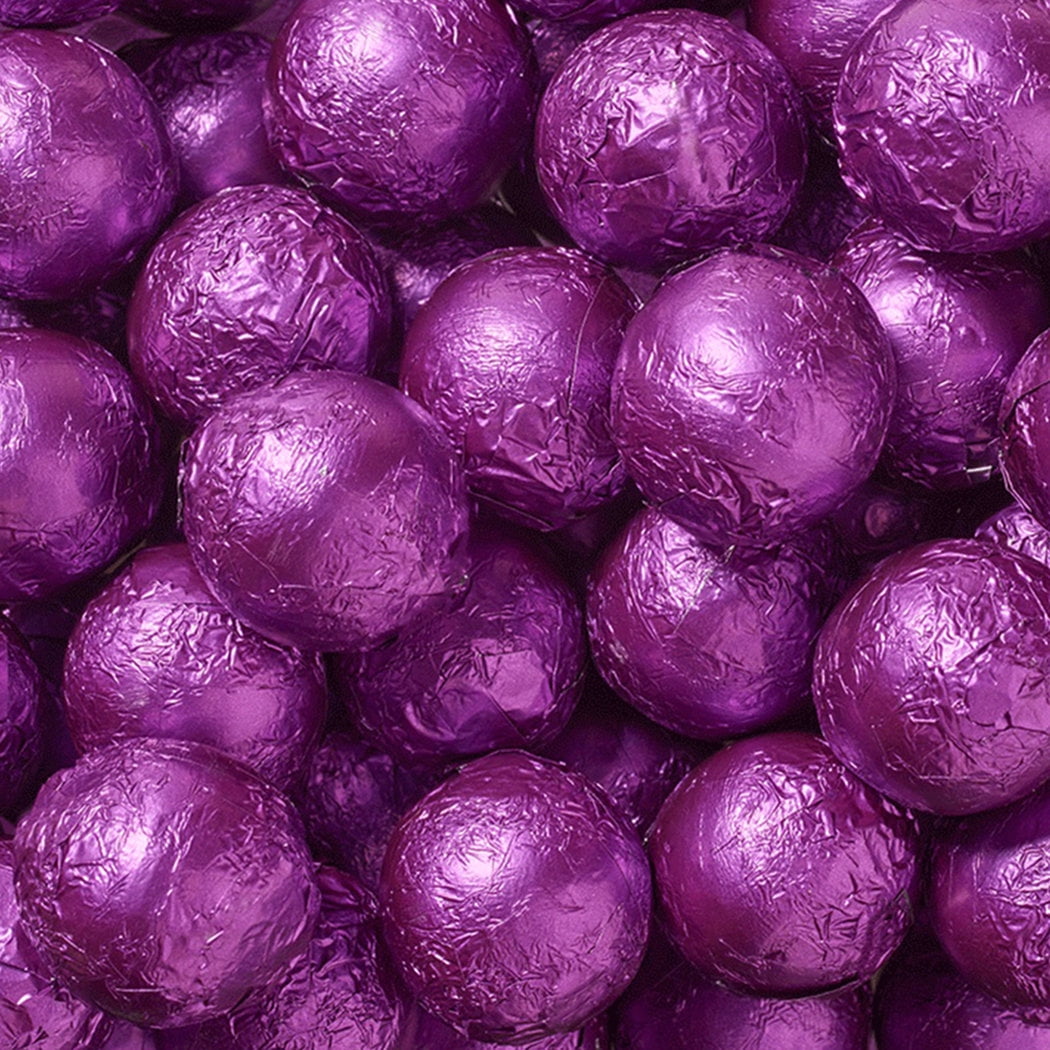 Purple Solid Milk Chocolate Foiled Balls