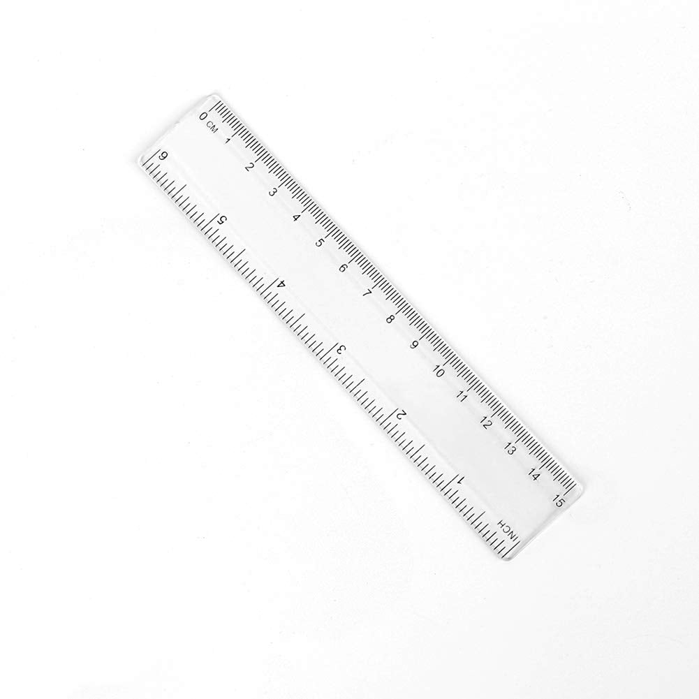 Plastic Ruler Straight Ruler Plastic Measuring Tool 12 Inches and 6 Inches  2 Pieces Clear 