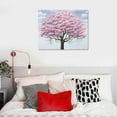 thumbnail image 3 of Creowell Cherry Blossom Canvas Wall Art: Sliver Canvas Abstract Pink Flowers Cherry Blossom Tree Paintings for Wall for Girl Living Room Framed Easy to Hang (20x16 Inch), 3 of 3