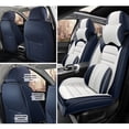 thumbnail image 2 of Fit for Subaru 98% Car Models Waterproof Non-slip Leather Car Seat Cover for Cars(Front Seats)Suitable for Most Cars SUVs（Luxury,White/Blue）, 2 of 6