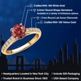 thumbnail image 2 of Gem Stone King 10K Two Tone Gold Red Moissanite and Lab Grown Diamond Engagement Ring for Women | 1.20 Cttw | Round 6.5MM | Gemstone Birthstone | Size 7, 2 of 7