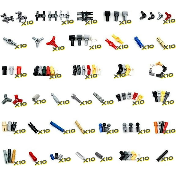Technic Parts Compatible with Lego Bricks Pin Liftarm Beam Axle Panel Car Building Blocks MOC 370PCS