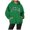 Green, variant on Women's Letter Printed Round Neck Pullover Long Sleeve Hoodie White M