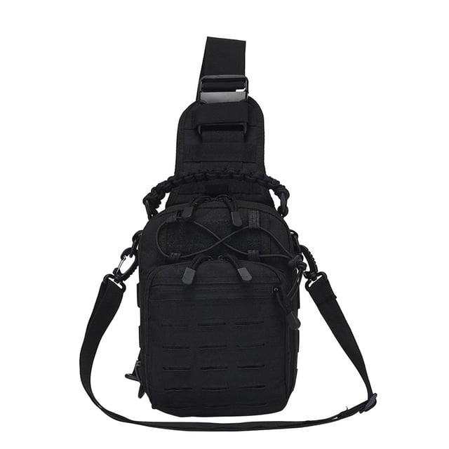 Bolso bandolera para el pecho, bolso de bolsillo Personal, bolso de hombro, bolso de hombro para senderismo, viajes, montañismo, Camping al aire libre Negro