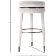 thumbnail image 3 of Meridian Furniture Coral Cream Velvet Counter Stool, 3 of 4
