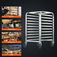 thumbnail image 2 of KFFKFF 10 Sheet Commercial Bun Pan Rack Kitchen Aluminum Baking Racks Brake Wheel, 2 of 8