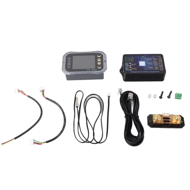 Risegun Monitor De Batería Inteligente De 100 A, Medidor De Coulomb RV con Inversor, Serie KH-F, Amperímetro Y Voltaje para Vehículos Eléctricos, Monitor De Batería, Compatible con Todas Las Baterías