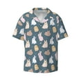 thumbnail image 6 of Kdxio Men's Hawaiian Shirt for Men Short Sleeve Shirt Cute Rabbit Summer Casual Holiday Beach Button Down T-Shirts, 6 of 7