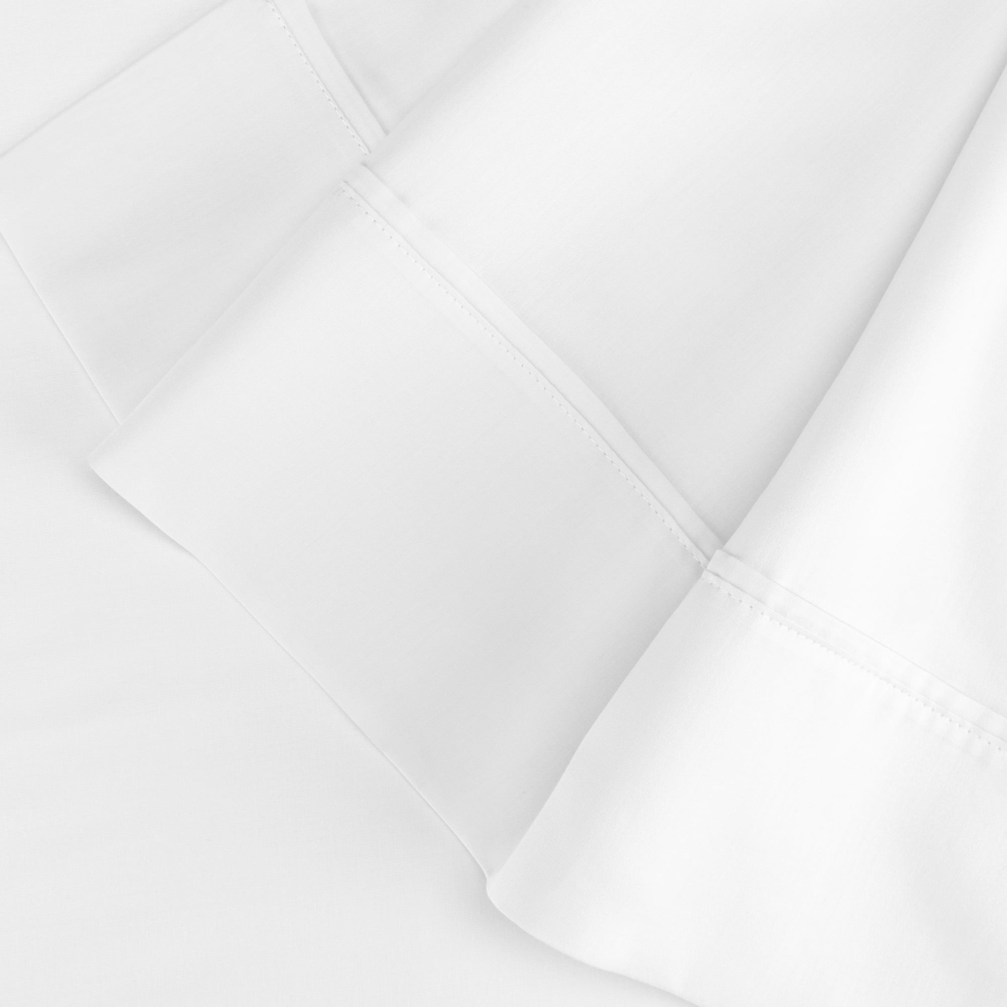 Superior 4-Piece 300-Thread Count Cotton Solid Deep Pocket Bedding Sheet Set, White, Queen