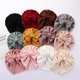 thumbnail image 4 of Baby Hat Cute Bows Knot Beanie Cap Floral Bowknot Headwrap Newborn Soft Cotton Solid Color Bonnet Infants Kids Headwear Gifts White, 4 of 4