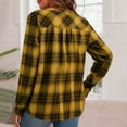 thumbnail image 4 of Flannel Shirt Women Button Front V-Neck Pullover Plaid Shirts Christmas Casual Long Sleeve Fall Flannels Tops, 4 of 8