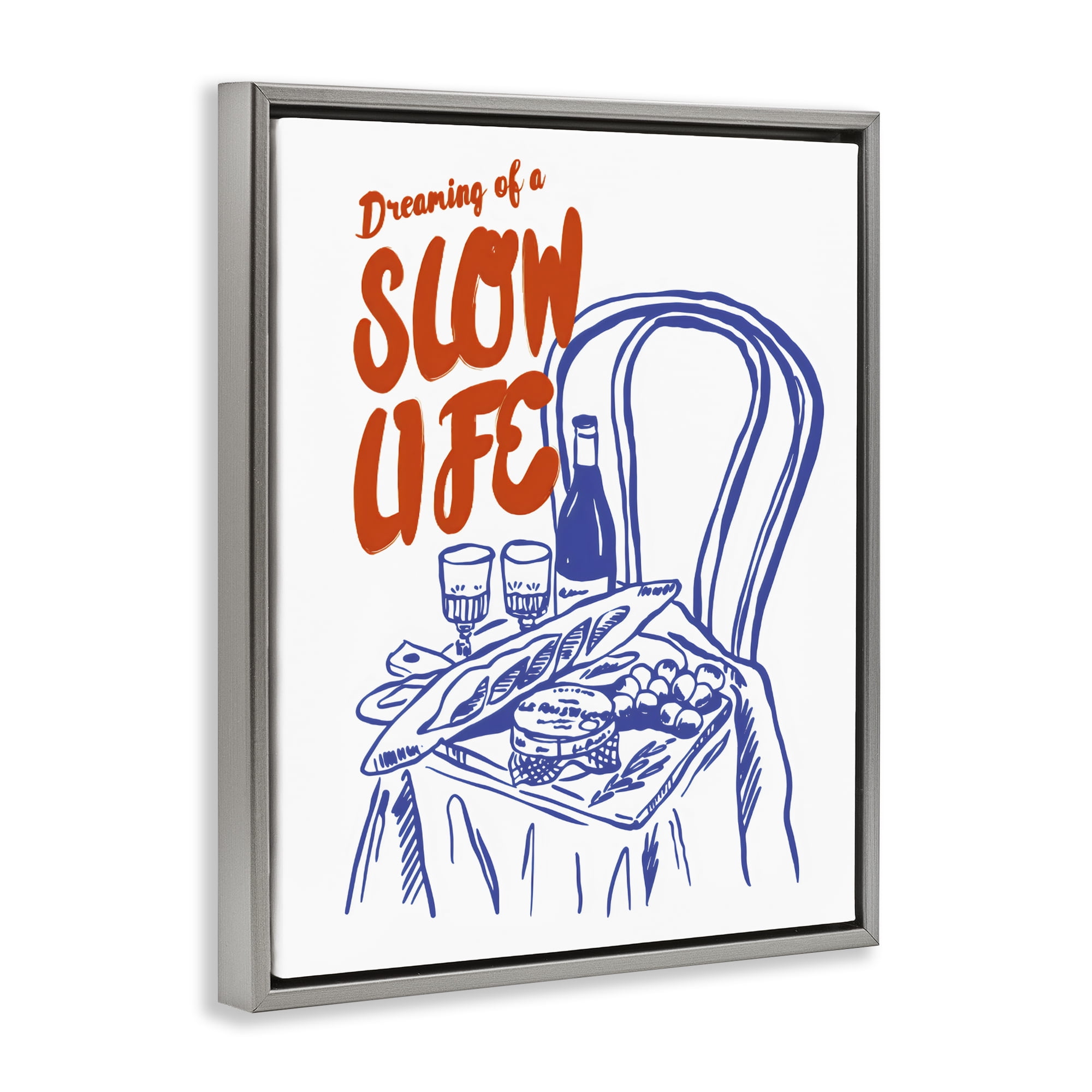 Stupell Industries Dreaming Of A Slow Life Gray Framed Floater Canvas Wall Art, design by The Prints Vibe