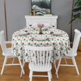 thumbnail image 2 of White Christmas Gingerbread and Tree Pattern Round Tablecloth 60"x60",Wrinkle Wipeable Table Cloth for Kitchen Dining Room Picnic Patio Party, 2 of 6