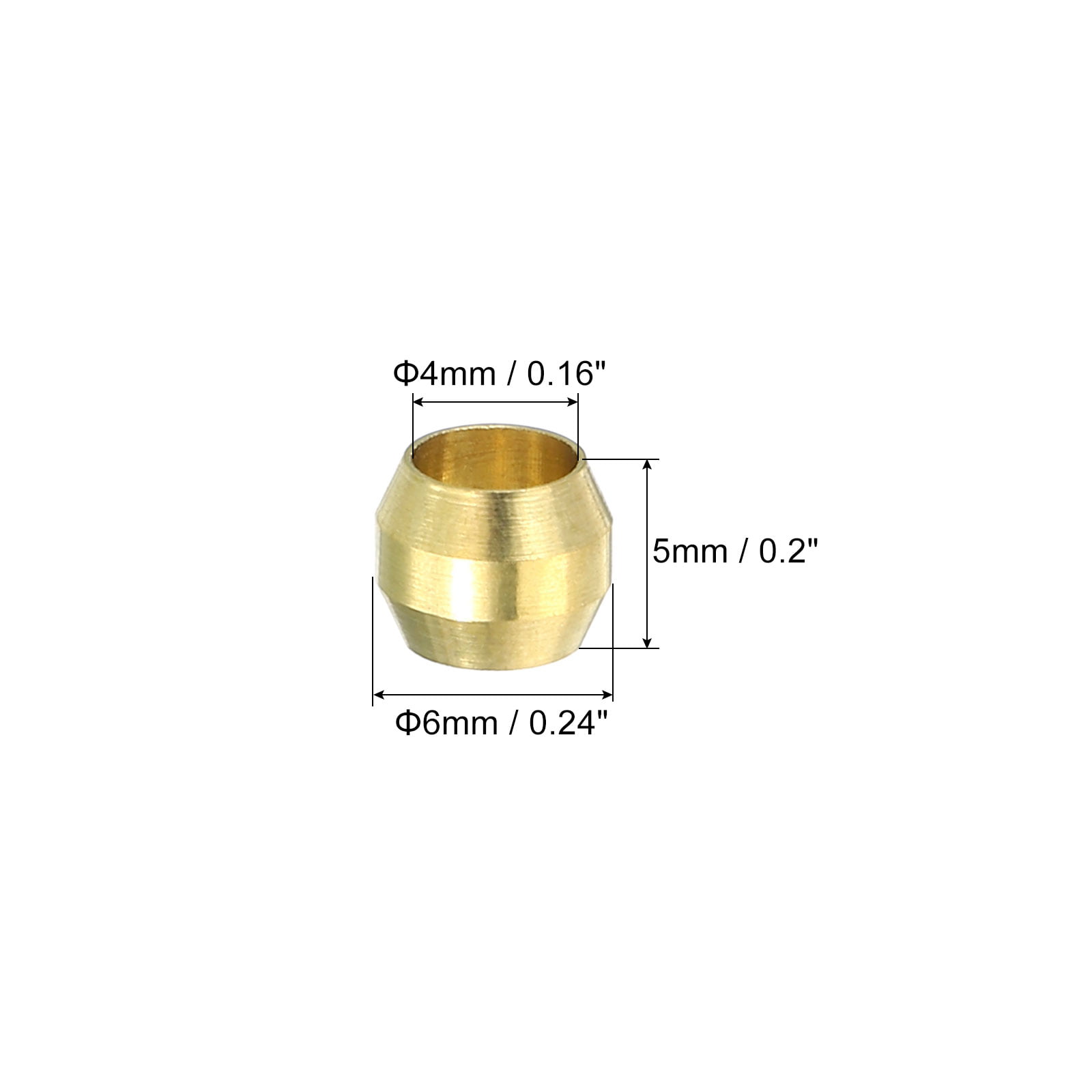 Uxcell 6mm Tube OD Brass Compression Sleeves Ferrules 20 Pcs Brass Ferrule  Fittings Compression Fitting Kit 