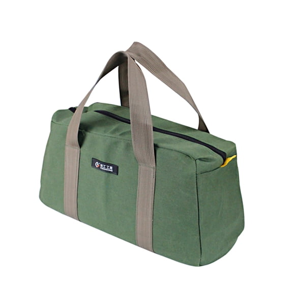 PENGGONG Large Thickened Wear-resistant Maintenance Tool Storage Bag Multifunctional Portable Tool Bag Large Capacity Canvas Bag 16-inch Army Green 168