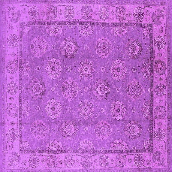 Ahgly Company Indoor Square Oriental Purple Traditional Area Rugs, 8' Square