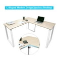 thumbnail image 4 of Office L-Shaped Computer Desk, 58'' x 58'' x 30'' Modern Design Corner Desk PC Laptop Computer Table Study Desk, L-shape Wood Computer Desk for Home Office Notebook Desk, Oak, S9061, 4 of 8