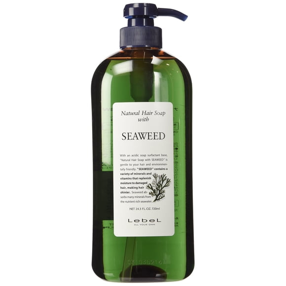 Cosméticos Lebel | Champú | Jabón Natural para el Cabello con Champú de Algas Marinas 720ml (Importado de Japón)