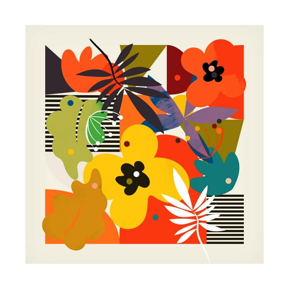 Trademark Fine Art Ana Rut Bre Circles Minimal Flower Canvas Wall Art