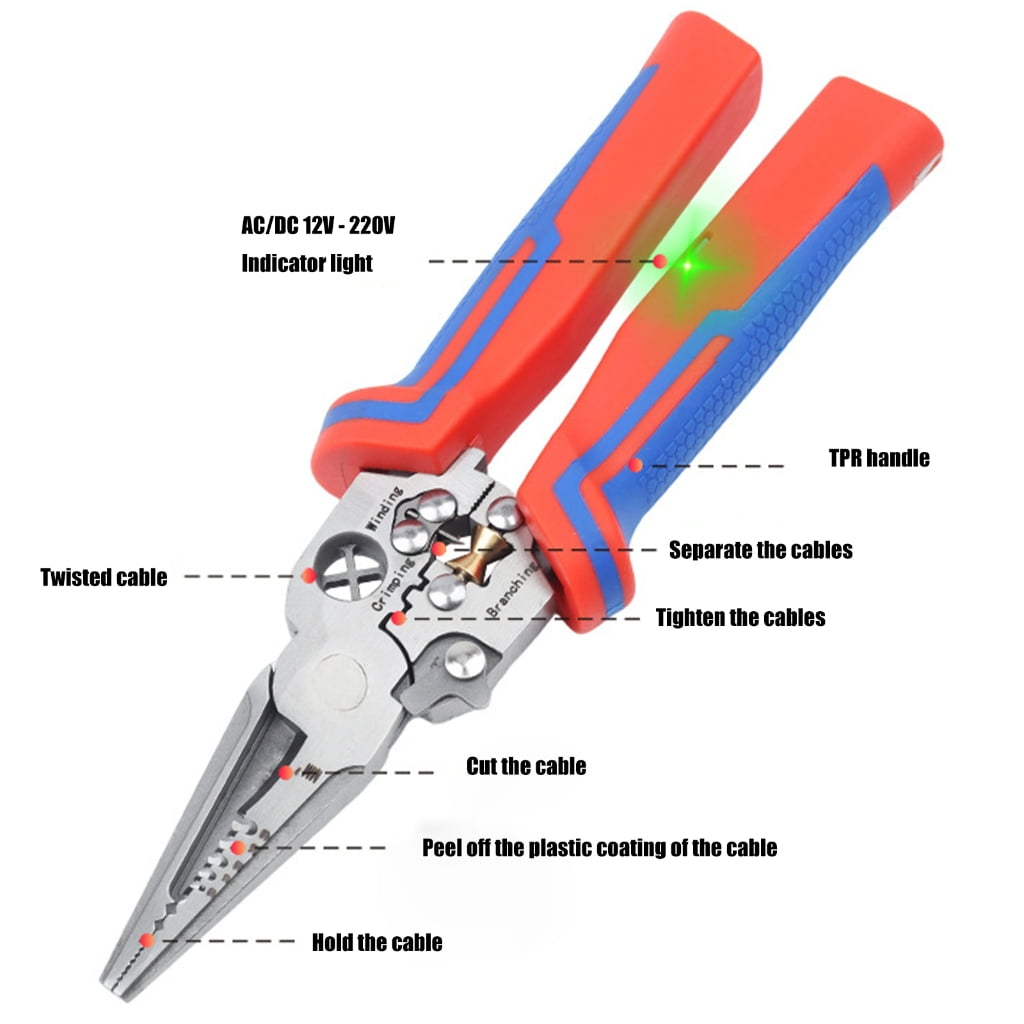 Heavy Duty Stainless Steel Wire Stripper Crimper Tool Industrial Multifunctional Electrical Wire Stripping And Crimping With Ergonomic Handle