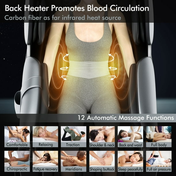 Relaxe Zero Gravity Shiatsu Massage Chair with Heating (SL-Track