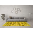thumbnail image 3 of Ahgly Company Machine Washable Indoor Round Abstract Yellow Modern Area Rugs, 3' Round, 3 of 4