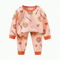 thumbnail image 3 of HCNTES Kids Toddler Boy Long Sleeve Shirt & Straight Leg Pants Set Spring Fall Winter Warm Loungewear Outfits Set Pajamas Sleepwear Pjs for Baby(A01-Watermelon Red,5-6 Years), 3 of 3