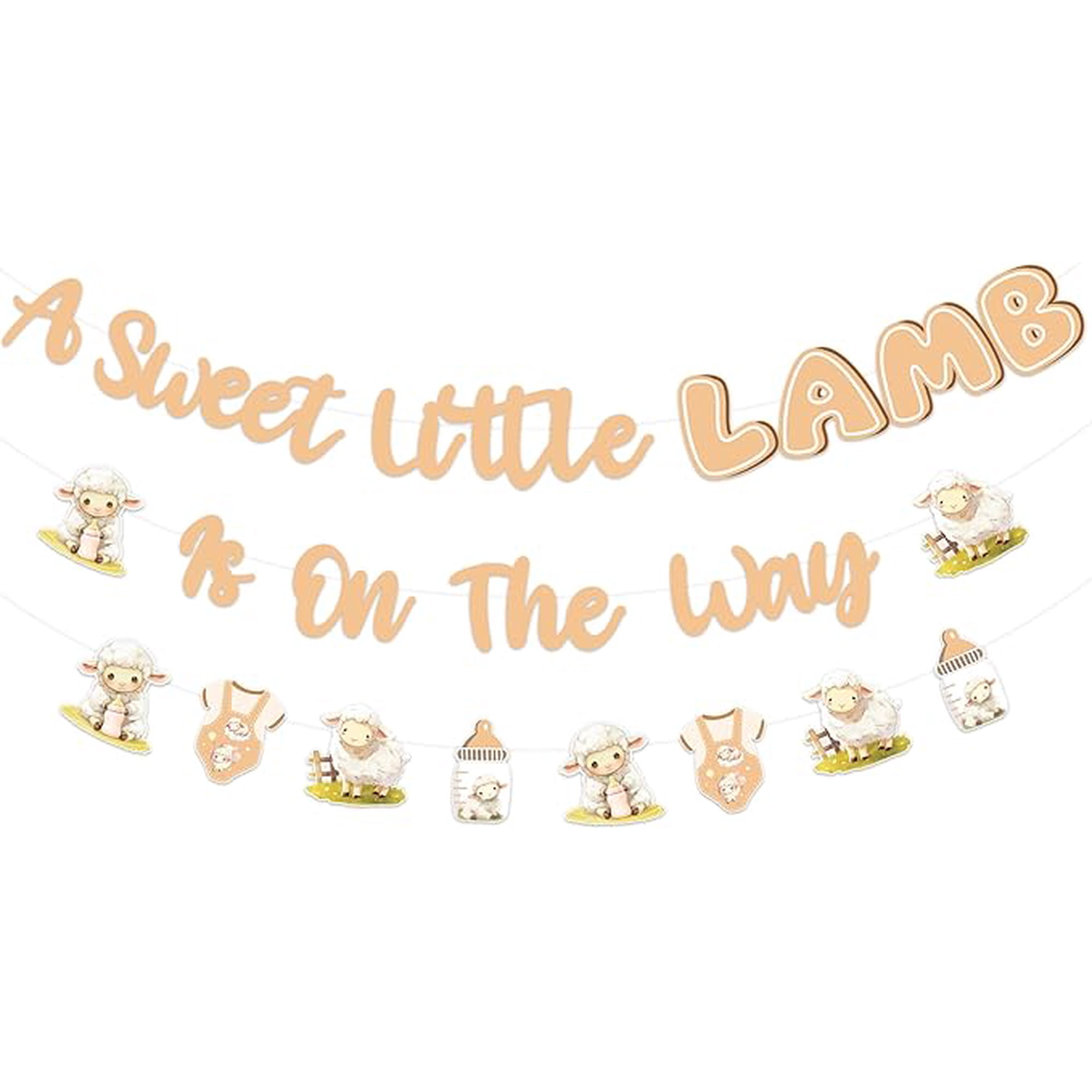 Lamb Baby Shower Decorations A Sweet Little Lamb Is On The Way Banner Garland for Boy Girl Little Lamb Hanging Decoration Sheep Gender Reveal Decors Farm Animal Birthday Party Supplies