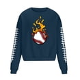 thumbnail image 3 of Sudadera sin capucha para hombre, cuello redondo, deportiva, con estampado de béisbol, sudadera con capucha, manga larga, blusa de poliéster para hombre, 3 of 4