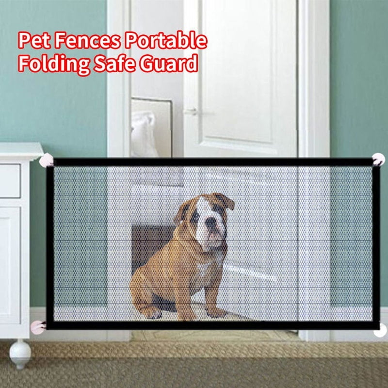 Senmubery 2Pcs Dog Pet Fences Portable Folding Safe Guard Indoor and Outdoor Safety Magic Gate for Dogs Pet Safety Fence Isolation Net