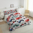 thumbnail image 3 of jejeloiu Colorful Racing Car Bedding Comforter Set,Extreme Sport Theme Twin Comforter Sets,Red Blue Gray Bedding Set For Boys Kids,Luxury Bedroom Decor Reversible,2-Piece, 3 of 8