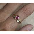 thumbnail image 2 of HeartsAndYou 1ct Natural Ruby Diamond Engage Ring 14k SOLID Yellow Gold Round Accent Trilogy, 2 of 9