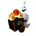 thumbnail image 1 of Halloween Cute Ghost Inflatable Cart, 6ft Pumpkin Cart Decoration, LED Light, Outdoor Inflatable Decoration(EU Plug), 1 of 5