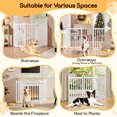 thumbnail image 2 of MONGJI Freestanding Pet Gate 3-Panel Wooden Dog Fence with 2 Support Feet Folding Dog Gate for Indoor, Stairs, Doorways, Halls, Kitchen Wooden Pet Barrier White 36" H, 2 of 9
