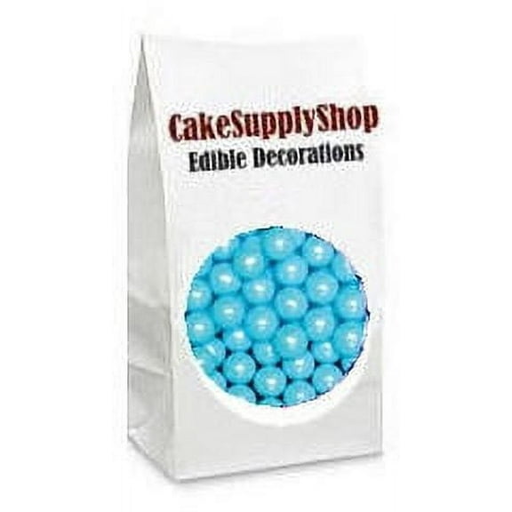 Sprinkle Deco® Blue Edible Shimmer Pearls Cake Cupcake Cookie Decoration Candy Beads 4oz