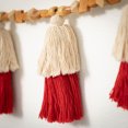thumbnail image 2 of Red & White Tassel Garland Multicolor 65"H Wood, 2 of 4