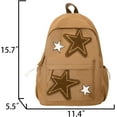 thumbnail image 2 of Stylish Cute Simple Star Patchwork Backpack 15.7 Inch Y2K Casual Lightweight Resistant College Daypack, 2 of 9
