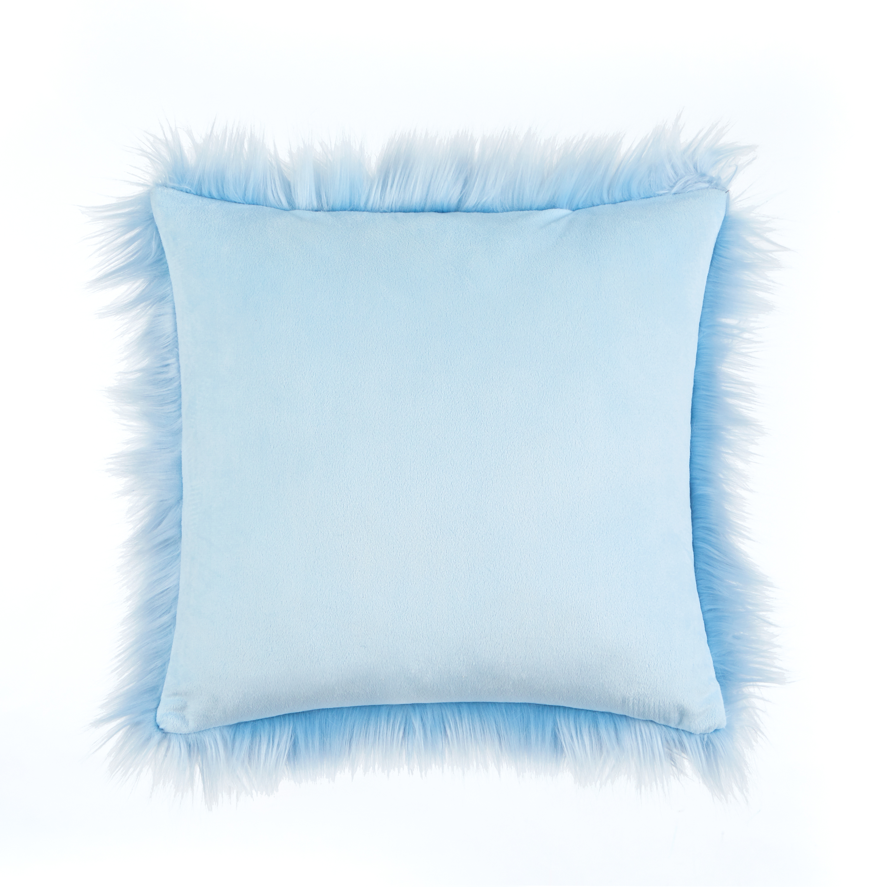 Your Zone Mainstays Flokati Decorative Throw Pillow 16" x 16", Blue - image 5 of 5