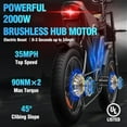 thumbnail image 3 of Electric Bike for Adults 20'',Dual Motor 2000W 35MPH Electric Motorcycle,52V 40Ah Fat Tire 7 Speed Mountain Bike UL2849, 3 of 6