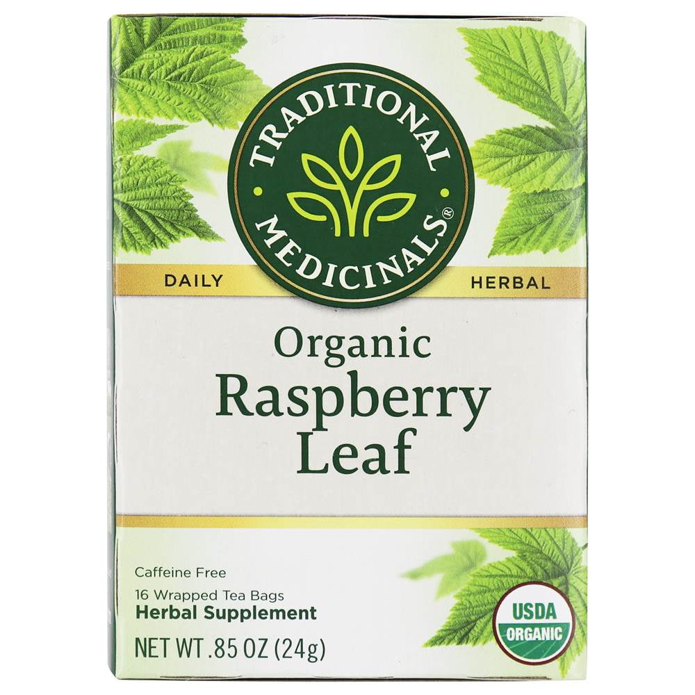 Traditional Medicinals Herbal Tea Organic Raspberry Leaf 16 Tea Bags
