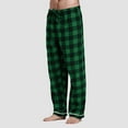 thumbnail image 2 of NIEWTR Mens Pajama Pants Silk Satin Pj Plaid Loungewear Lounge Pants with Pockets Sleep Bottoms Sleepwear(Z12-Green,5XL), 2 of 9