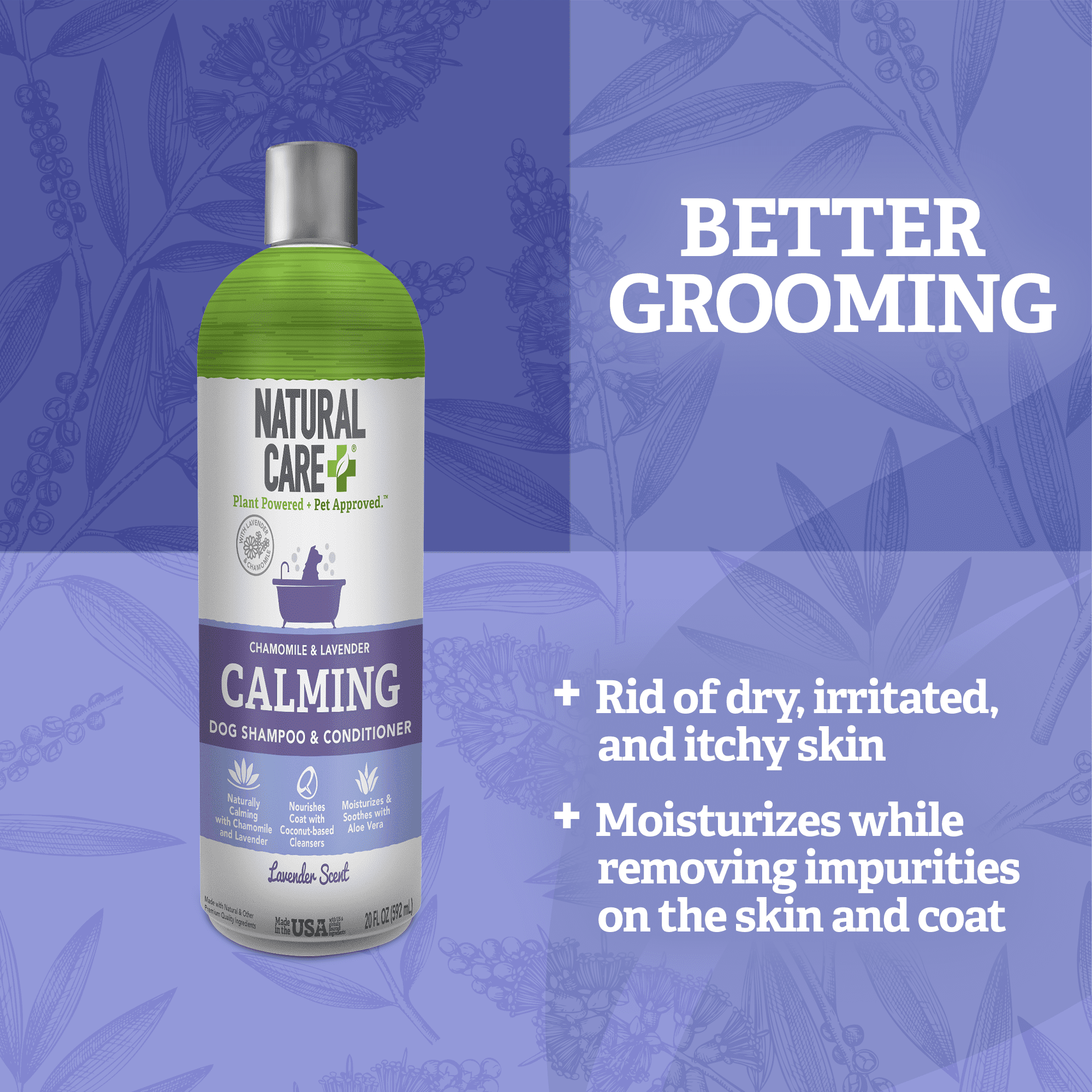(4 pack) NC Calming Shampoo for Dogs - Lavender Scent - 20oz.