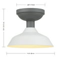 thumbnail image 6 of Globe Electric Kurt 1-Light Matte White Outdoor Indoor Flush Mount Ceiling Light, 44844, 6 of 9