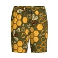 thumbnail image 4 of Gaeub Bees and Honeycombs Printed Men's Short Pajama Pants, Lightweight Lounge & Sleep Bottoms Keep You Cool - X-Large, 4 of 9