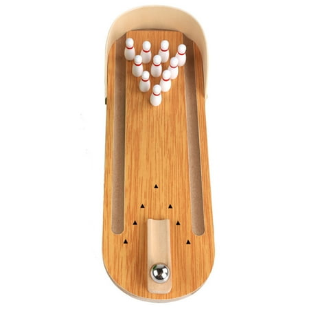 FEAMOS Bowling Game Set Wooden Tabletop Bowling Game Desktops Bowling Toy Home Bowling for Adult Kid Teen Boy Girl