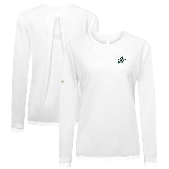 Women's Levelwear White Dallas Stars Sequoia Primary Logo Long Sleeve T-Shirt