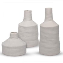 Aria Home Essentials 1-Candle Vintage White Ceramic Candle Holders, Set of 3