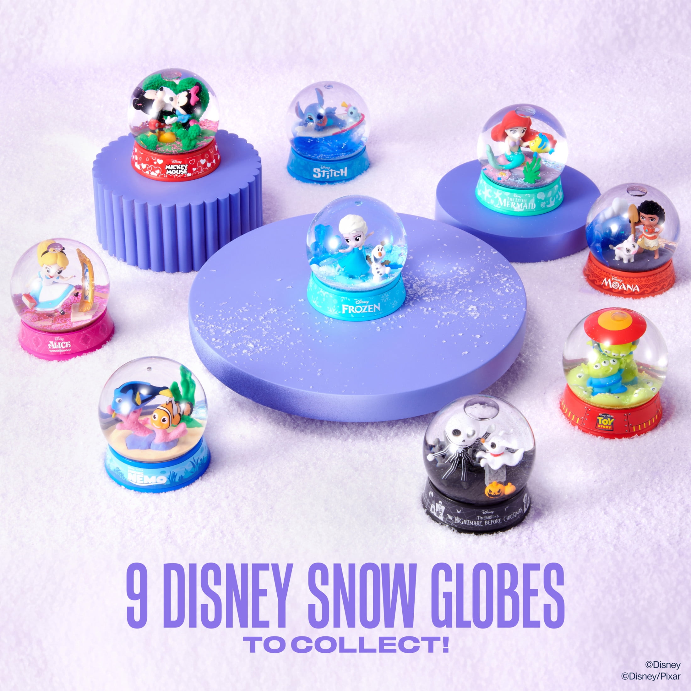 Mini Brands Mini Snow Globe Disney Capsule Series 1 by ZURU – Create Your Own Snow Globe Kit with Figures, Diorama, and Stickers, Featuring 9 characters to Collect, Perfect for Kids and Adults